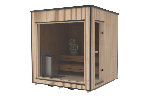 Luxury modern sauna 2,3x2,3m Thermowood