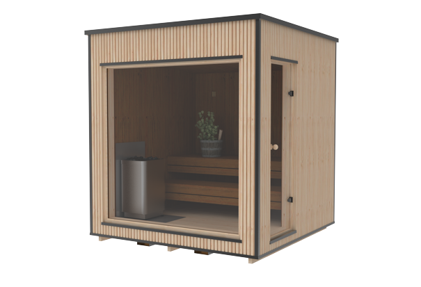 Luxury modern sauna 2,3x2,3m Thermowood